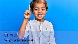  Presentation with kid pray - Theme enhanced with adorable-latin-kid-wearing-casual background and a teal colored foreground