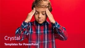  Presentation with stress - PPT layouts having adorable-latin-kid-wearing-casual background and a crimson colored foreground