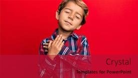  Presentation with closed - Amazing slides having adorable-latin-kid-wearing-casual backdrop and a crimson colored foreground
