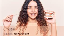  Presentation with denture - Amazing slide deck having adorable-latin-teenager-smiling-happy backdrop and a coral colored foreground