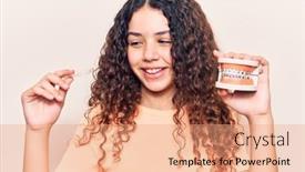  Presentation with denture - Amazing theme having adorable-latin-teenager-smiling-happy backdrop and a coral colored foreground