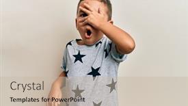  Presentation with eyes - Colorful slide set enhanced with adorable-latin-toddler-wearing-casual backdrop and a mint green colored foreground