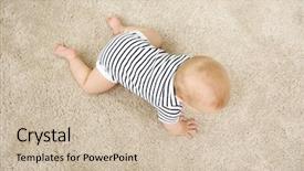  Presentation with carpet - Colorful presentation design enhanced with adorable little baby crawling backdrop and a soft green colored foreground