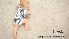  Presentation with carpet - Audience pleasing presentation design consisting of adorable little baby crawling backdrop and a lemonade colored foreground