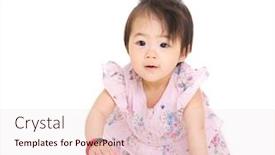  Presentation with baby girl - Amazing presentation theme having adorable-little-baby-girl-creeping backdrop and a lemonade colored foreground