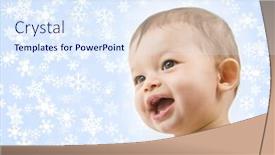  Presentation with snowflakes - Presentation theme consisting of adorable-little-baby-surrounded background and a sky blue colored foreground