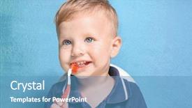  Presentation with teeth - Cool new presentation with adorable little boy brushing teeth backdrop and a teal colored foreground