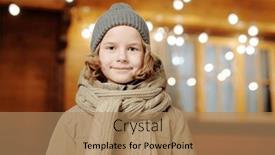  Presentation with knitted knitting needle - Theme with adorable-little-boy-in-beanie background and a coral colored foreground