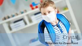  Presentation with kindergarten - PPT theme featuring adorable-little-boy-in-kindergarten background and a light blue colored foreground