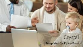  Presentation with home loan - Cool new PPT theme with adorable-little-boy-looking backdrop and a coral colored foreground