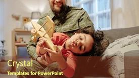  Presentation with wooden toy - Presentation theme consisting of adorable-little-boy-playing background and a tawny brown colored foreground