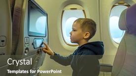  Presentation with aircraft - Slide set enhanced with adorable-little-boy-traveling background and a tawny brown colored foreground