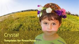  Presentation with birthday boy - Slide set enhanced with adorable-little-boy background and a tawny brown colored foreground