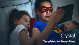  Presentation with teddy bear - Presentation design consisting of adorable little children girls are background and a navy blue colored foreground