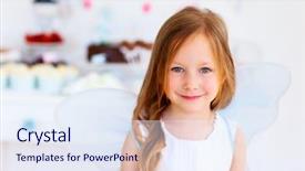  Presentation with birthday party - Presentation theme having adorable little fairy girl background and a sky blue colored foreground
