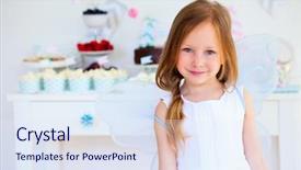  Presentation with fairy - Presentation design having adorable little fairy girl background and a sky blue colored foreground