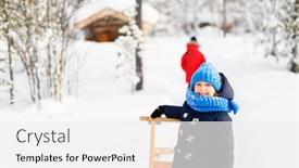  Presentation with snow day - Theme featuring adorable-little-girl-and-cute background and a white colored foreground