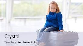  Presentation with airport - Theme having adorable little girl at airport background and a lemonade colored foreground