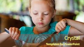  Presentation with restaurant downlodes - Beautiful slides featuring adorable little girl eating breakfast backdrop and a tawny brown colored foreground