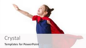  Presentation with super kid - Presentation enhanced with world good triumphs over evil background and a white colored foreground