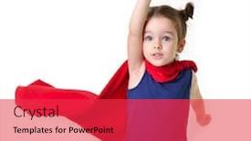  Presentation with super kid - Amazing presentation theme having world good triumphs over evil backdrop and a red colored foreground
