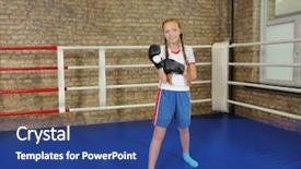  Presentation with boxing ring - Slide set with adorable little girl in boxing background and a  colored foreground