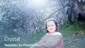  Presentation with rain - Colorful slide set enhanced with adorable-little-girl-in-garden backdrop and a ocean colored foreground