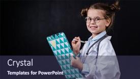  Presentation with prescriptions - Beautiful theme featuring adorable-little-girl-in-whitecoat backdrop and a tawny brown colored foreground