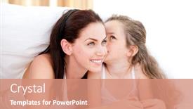  Presentation with girl mentor - Presentation theme having mothers day - adorable little girl kissing her background and a coral colored foreground