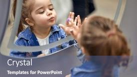  Presentation with faces - Presentation theme with adorable-little-girl-making-faces background and a ocean colored foreground