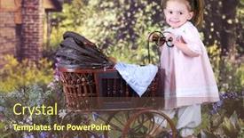  Presentation with old fashioned - Amazing slides having adorable-little-girl-pushing backdrop and a tawny brown colored foreground