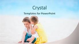  Presentation with sharing - Beautiful presentation theme featuring adorable little girl sharing a secret with her brother backdrop and a cool aqua colored foreground