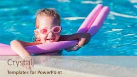  Presentation with swimming pool - Cool new presentation theme with adorable-little-girl-swimming backdrop and a lemonade colored foreground