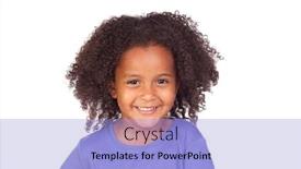  Presentation with curly hair - Cool new PPT theme with adorable-little-girl-with-curly backdrop and a light blue colored foreground