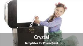  Presentation with treasure chest - Audience pleasing slide deck consisting of adorable little mermaid pulling strands backdrop and a dark gray colored foreground