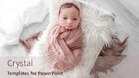  Presentation with baby girl - Slides consisting of adorable-newborn-baby-girl-lying and a coral colored foreground