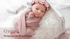  Presentation with baby girl - Slides consisting of adorable-newborn-baby-girl-lying and a  colored foreground