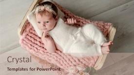  Presentation with baby girl - Presentation theme featuring adorable-newborn-baby-girl-lying and a soft green colored foreground