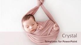  Presentation with sleeping baby - PPT theme having adorable-newborn-baby-girl-sleeping and a soft green colored foreground