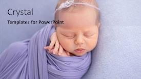  Presentation with sleeping baby - Beautiful presentation design featuring adorable-newborn-baby-sleeping-wrapped backdrop and a light blue colored foreground