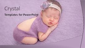  Presentation with purple floral - Slide set enhanced with adorable-newborn-in-knitted-purple background and a lemonade colored foreground