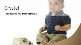  Presentation with birthday celebration - PPT layouts consisting of adorable one-year old getting background and a white colored foreground