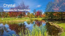  Presentation with water park - Beautiful theme featuring adorable oval pond backdrop and a teal colored foreground