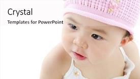  Presentation with baby girl - PPT theme enhanced with adorable pan asian baby girl background and a white colored foreground