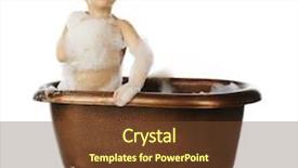  Presentation with rubber duck - Beautiful PPT theme featuring adorable preschool boy all suds-up in a copper tub he's on his knees looking for his big rubber duck isolated on white backdrop and a tawny brown colored foreground