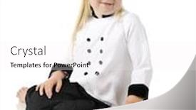  Presentation with displaying - Audience pleasing slides consisting of adorable preschool chef sitting on the floor displaying fresh loaves of bread and buns in a pan on a white background backdrop and a white colored foreground