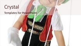  Presentation with strings - PPT layouts with pinocchio - adorable preschool puppet flopping background and a lemonade colored foreground