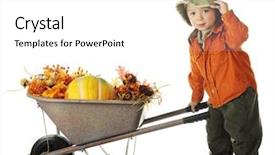  Presentation with fall colors - Cool new PPT theme with autumn foliage and a pumpkin backdrop and a white colored foreground