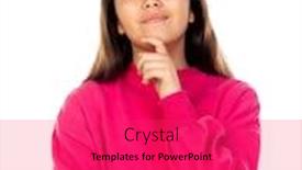  Presentation with pink white - Audience pleasing PPT theme consisting of adorable-preteen-girl-with-pink backdrop and a red colored foreground