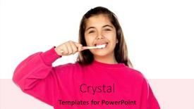  Presentation with pink white - Cool new theme with adorable-preteen-girl-with-pink backdrop and a red colored foreground